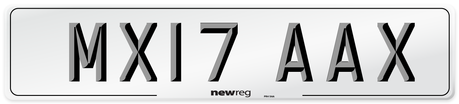 MX17 AAX Number Plate from New Reg
